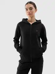 Women's Sweatshirt Zipped Hoodie - Black