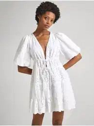 White women's dress Delia - Women