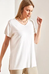 Women's Side Slit Viscose Tshirt