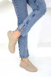Beige-Beige Unisex Sneaker 16884