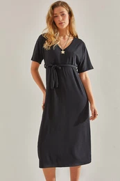Women's V-Neck Tie-Up Dress