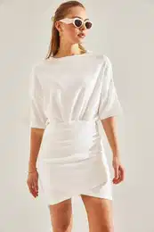 Women's Elastic Waist Pleated Front Dress