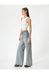 Wide Leg Jeans with Standard Waist Pocket - Bianca Wide Leg Jeans