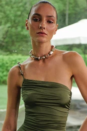 X Zeynep Tosun Gold Amorphous Necklace