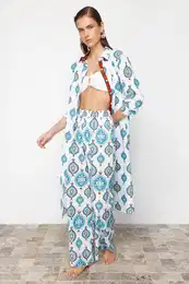 Ethnic Patterned Weaving 100% Cotton Beach Pants