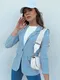Women's IBAKAN jacket with white and blue Dstreet stripes
