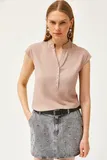 Short sleeves Satenaste Bluze za dame image