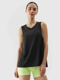 Women's sports top made of recycled materials - black