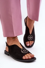 Women's sandals with gold decoration eco suede S.Barski