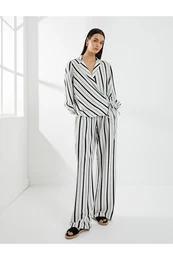 Blouse Double Breasted Tie Long Sleeve