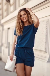 Navy blue summer jumpsuit with shorts