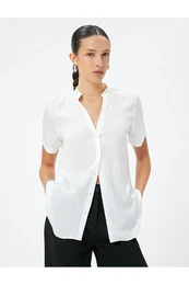 Collar Collar Shirt Comfortable Fit Short Sleeve