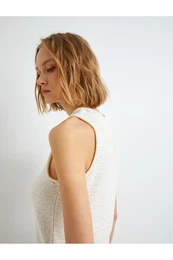 Knitted Undershirt Crew Neck Silvery