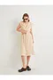 Bež Midi Obleke na Preklop image