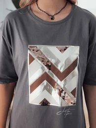 T-shirt damski PIMAT brzowy