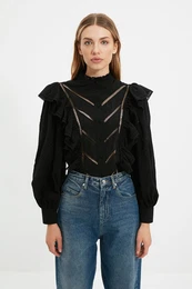 Woven Shirt with Black Accessories