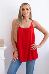 Viskózová halenka s ramínky červená