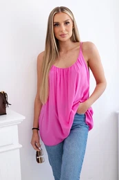 Viscose blouse with straps pink