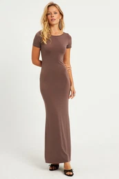 Women's Mink Backless Maxi Dress