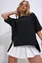Črne oversized majice s kratkimi rokavi image