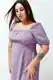 Trendyol Curve Lilac Square Neck Frilled Skirt Woven Dress