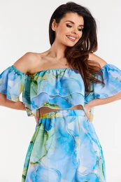 Woman's Blouse A511 Blue/Pattern