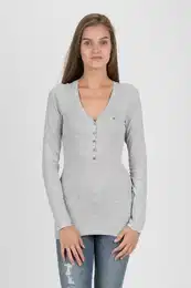 T-shirt - TJW ORIGINAL RIB HENLEY grey