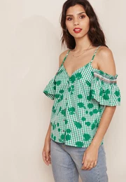 Top - HELENE TOP SS green
