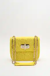 Handbag - TURNLOCK CROSSOVER QUILT yellow