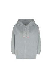 Sweatshirt - OVERSIZED FLAG HOODIE 7/8 SLV grey