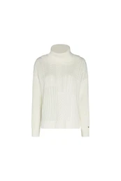 Sweater - CABLE MIX ROLL-NK SWEATER LS beige