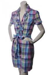 Dress - hux chk ruffle with multicolor