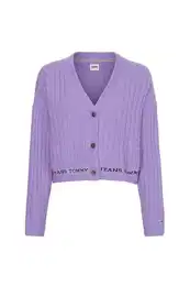 Cardigan - TJW CROP FURRY CARDIGAN purple