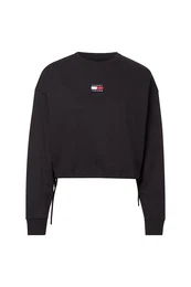 Sweatshirt - TJW BXY CROP BADGE DRAWSTR CREW black