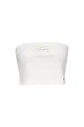 Top - TJW CROP SIGNATURE TUBE TOP white
