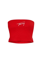 Top - TJW CROP SIGNATURE TUBE TOP red