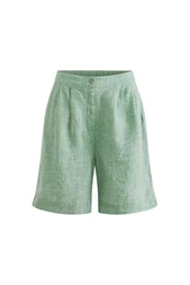 Shorts - LINEN PLEATED PULL ON SHORT green