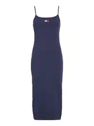 Dress - TJW STRAPPY BADGE RIB MIDI DRESS blue