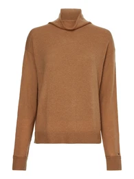 Sweater - SOFTWOOL MOCK-NK SWE brown