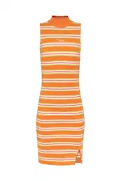 Dress - TJW SIDE SLIT STRIPE DRESS orange
