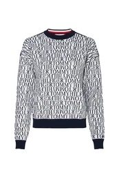 Sweater - NESSY SCRIPT AOJ C-NK SWT LS white