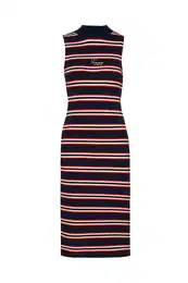 Dress - TJW SIDE SLIT STRIPE DRESS blue