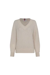Sweater - TEXTURED STITCH V-NK SWEATER LS beige