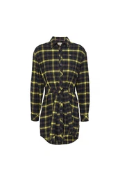Dress - TJW FLANNEL SHIRT DRESS yellow