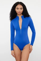 Saks Zippered Long Sleeve Regular Surf Swimsuit