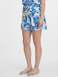 Light Blue Women's Patterned Shorts - Women's