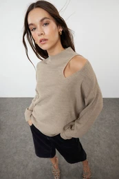 Mink Oversized Window/Cut Out Knitwear Sweater