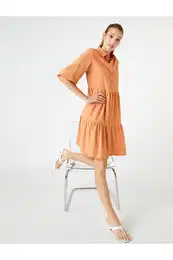Balloon Sleeve Shirt Dress