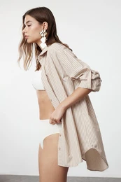 Brown Striped Woven Shirt