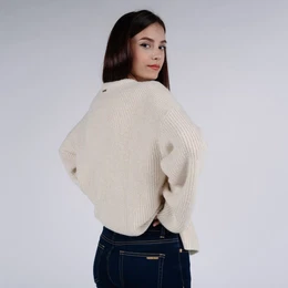 Sweater - SPLIT HIGH LOW SWTR beige